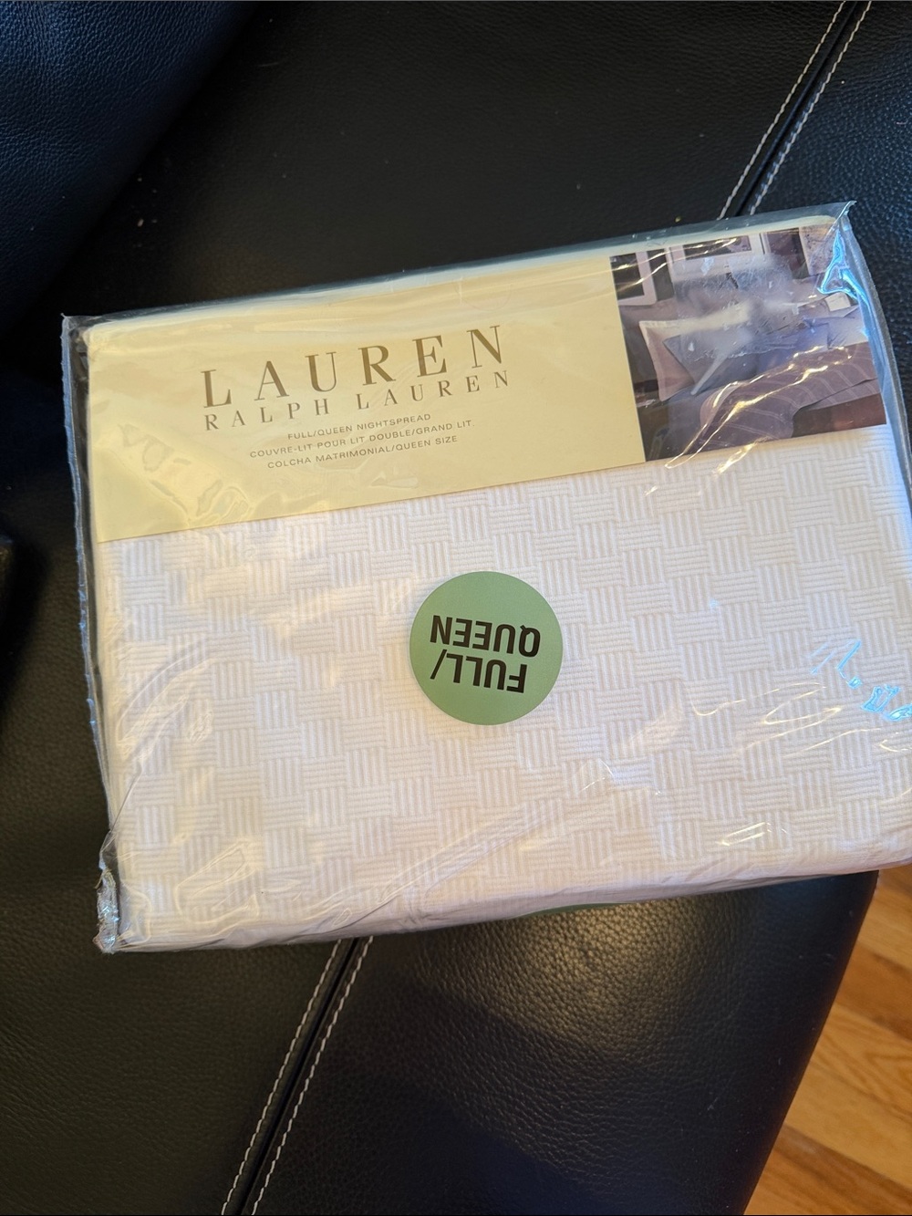 NWT Lauren Ralph Lauren White Textured Full/Queen Coverlet